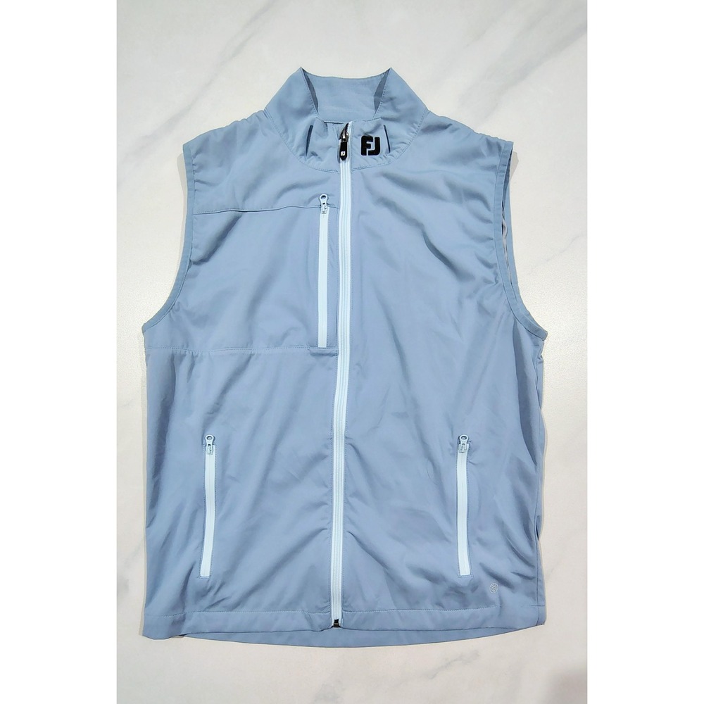 FootJoy Tempo Series Golf Vest Mens Medium Blue Full Zip Windbreaker